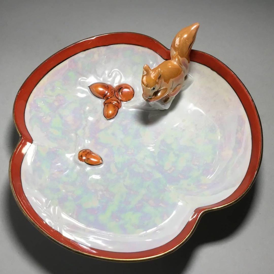 オールドノリタケ◆ドングリとリス◆ボウル 深皿 菓子皿 フィギュリン 森村