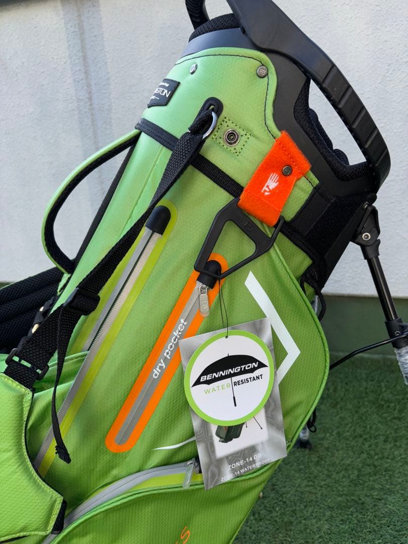 ベニントン　スタンドキャディバッグ　新品　ゴルフバッグ　ライム　グリーン