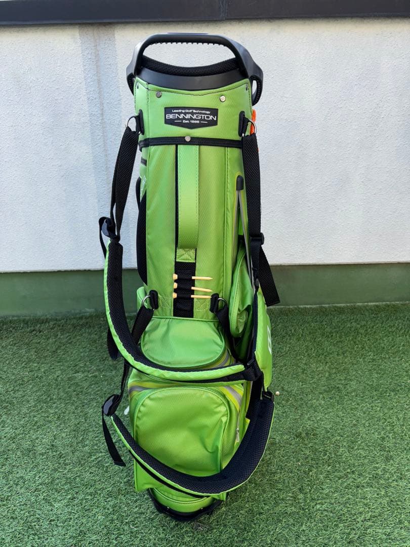 ベニントン　スタンドキャディバッグ　新品　ゴルフバッグ　ライム　グリーン