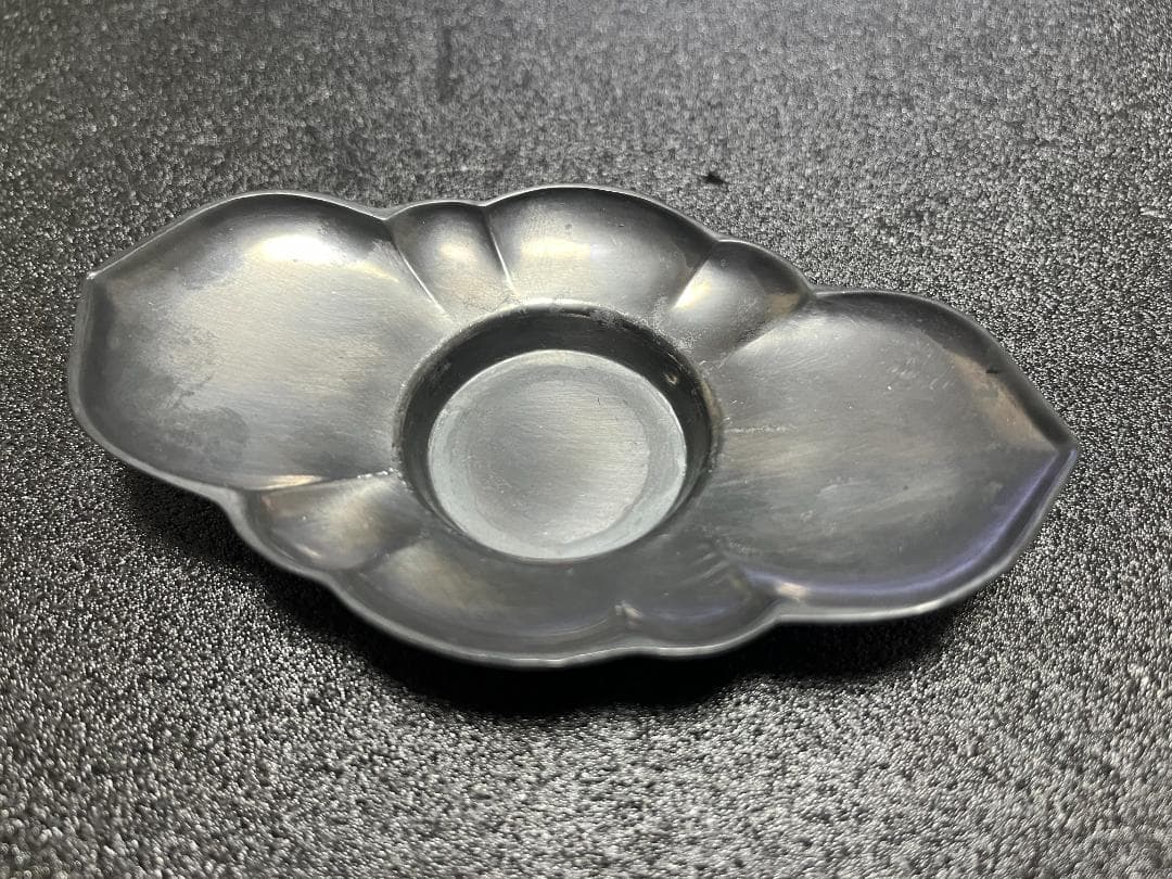 【アンティーク】　古錫 茶托 五客 在銘 乾茂號造　錫　【ヴィンテージ】