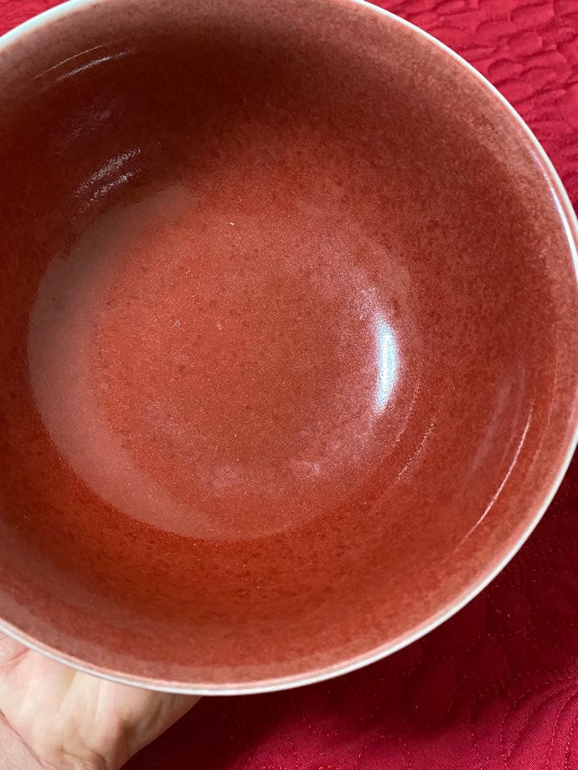 清朝　中国美術　辰砂　碗　茶道具　置物　本物