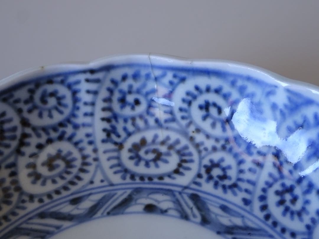 江戸時代　後期　古伊万里　松竹梅　蛸唐草文　膾皿　5客　なます皿　向付　取皿