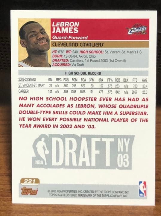 【topps】 レブロン・ジェームズ  RC