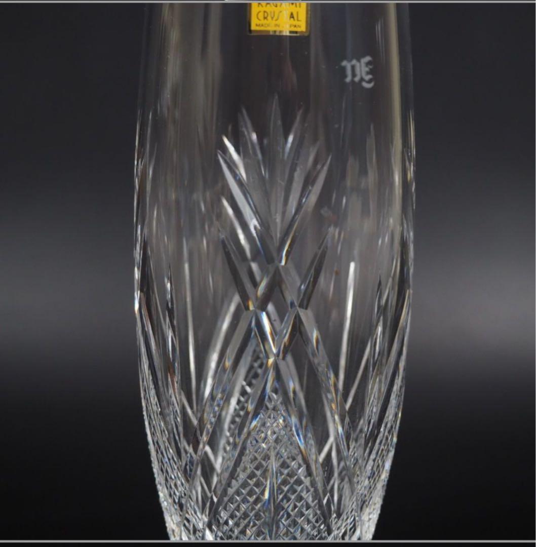 送料無料　カガミクリスタル　江戸切子ワイングラス3P 箱あり　酒器