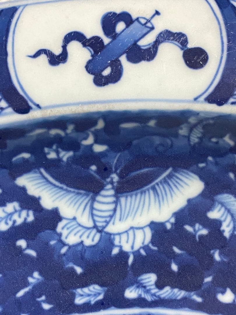 清朝　大清康熙年製 青花 大皿 中国美術 茶道具 煎茶道具 清時代 骨董品