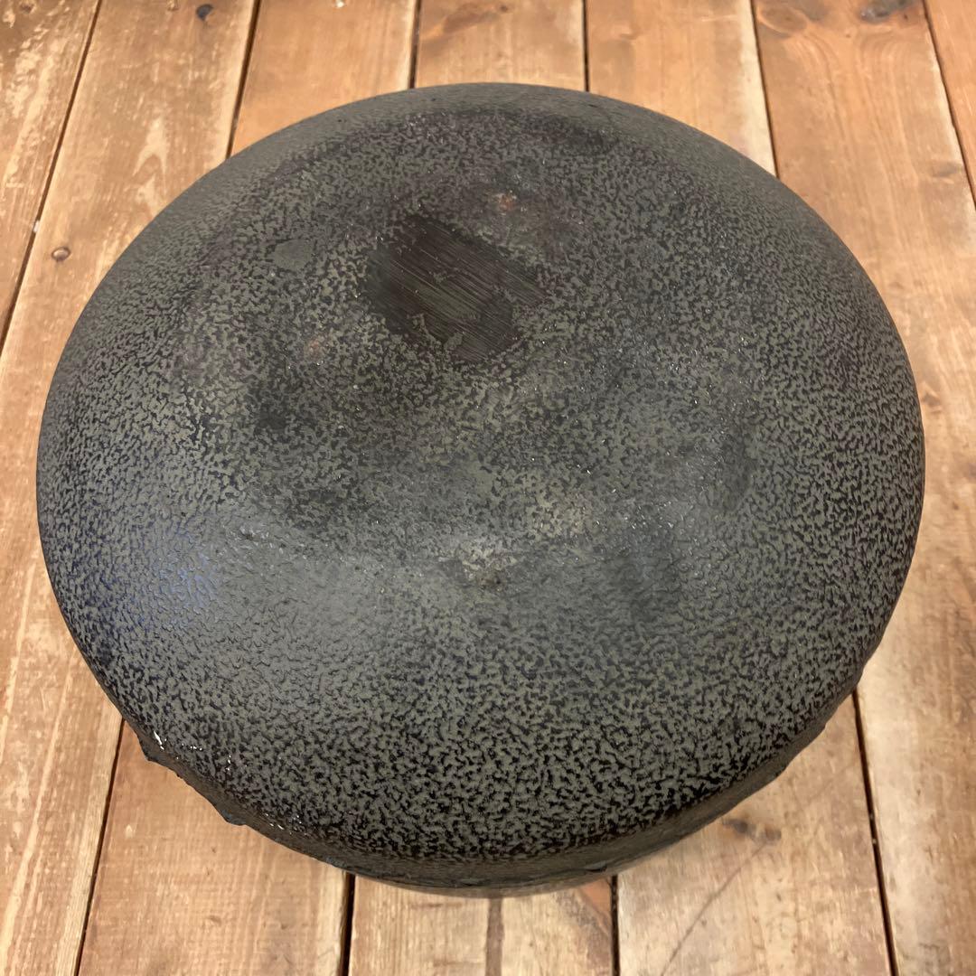 昭和レトロ あじろ鉄 鉄製 鉄器 鋳物 鋳鉄 万代屋釜 炉釜 焼抜炉用釜 茶道具