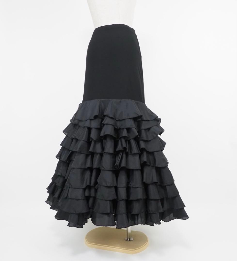 フラメンコ　ファルダ　※訳あり　新品　黒　フラメンコ衣装　レッスンファルダ