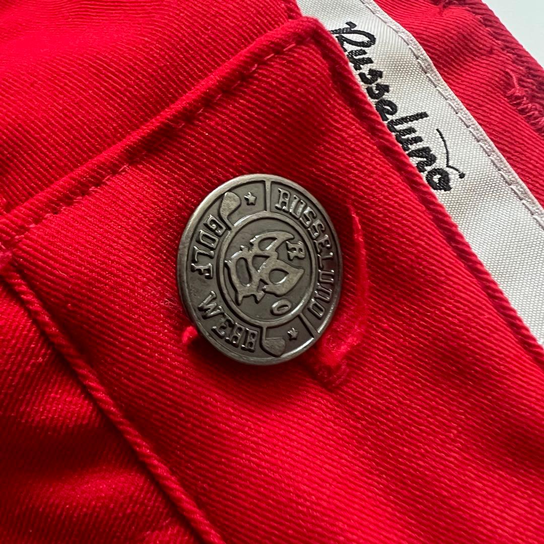 Russeluno ラッセルノ　刺繍　ハーフパンツ　メンズ　ゴルフ　XL 6 赤