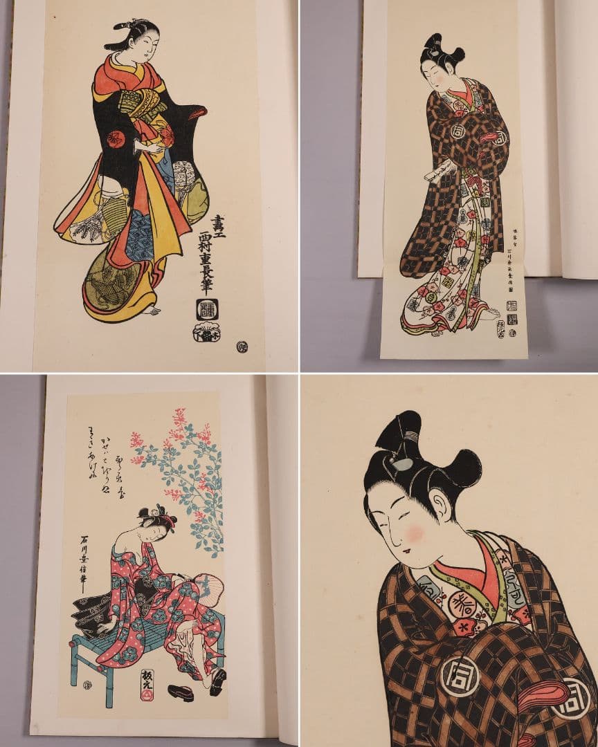 【１】手摺木版画 大正 浮世風俗やまと錦絵 橋口五葉 60図3冊揃【CM418】