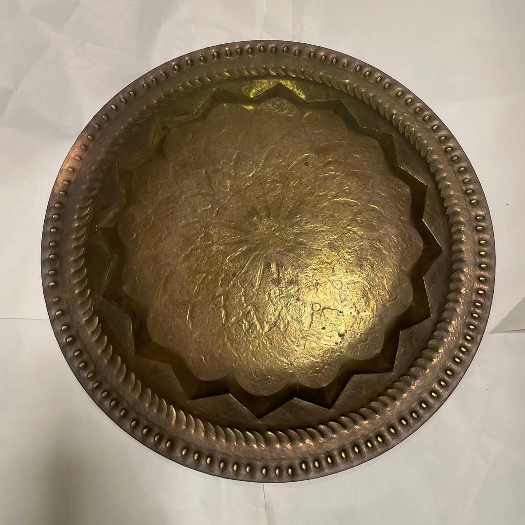 金属製ブロンズ色トレイ モロッコ