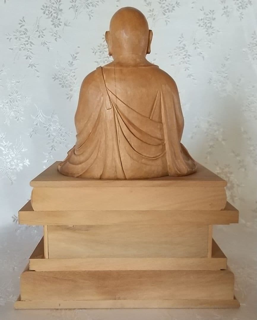 僧形坐像 善導大師坐像 #075 ◆白檀 木彫 仏像