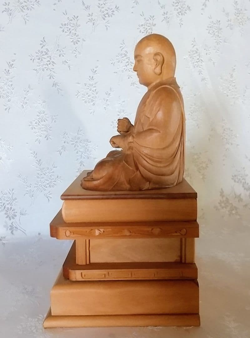 僧形坐像 善導大師坐像 #075 ◆白檀 木彫 仏像