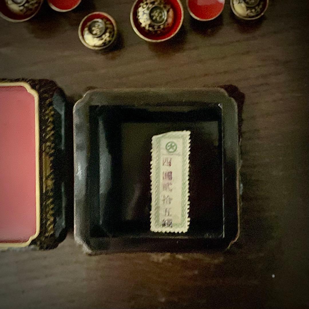 時代雛道具 本金 極上牡丹唐草 御膳揃 掛盤膳 希少サイズ 共箱付