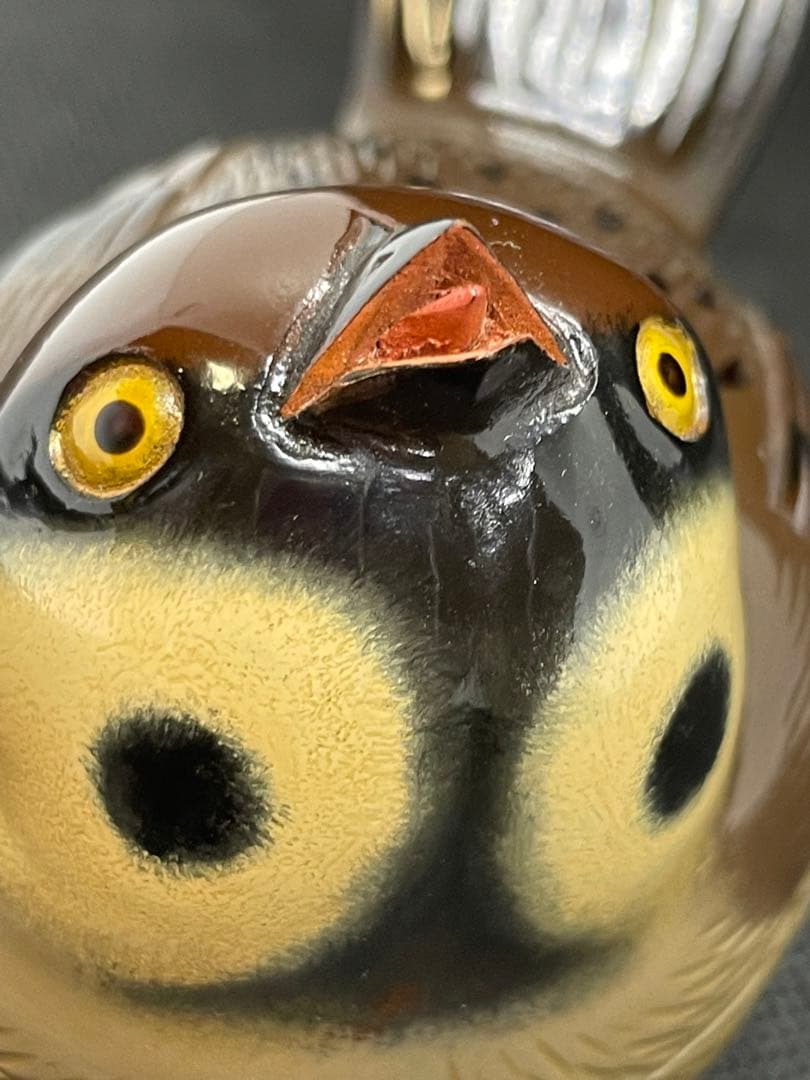 【茶道具】 篠原如雪　雀香合　共箱　細密彫刻、讃岐彫