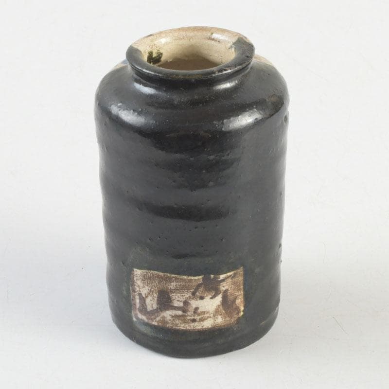 茶道具　尾形乾山　草文　茶入　仕覆付　裏千家八代　又玄斎極め箱　D 9466