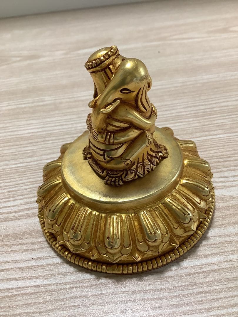 《 チベット密教　新品　1点物 》 オリジナル　鍍金　歓喜天　ガネーシャ　②