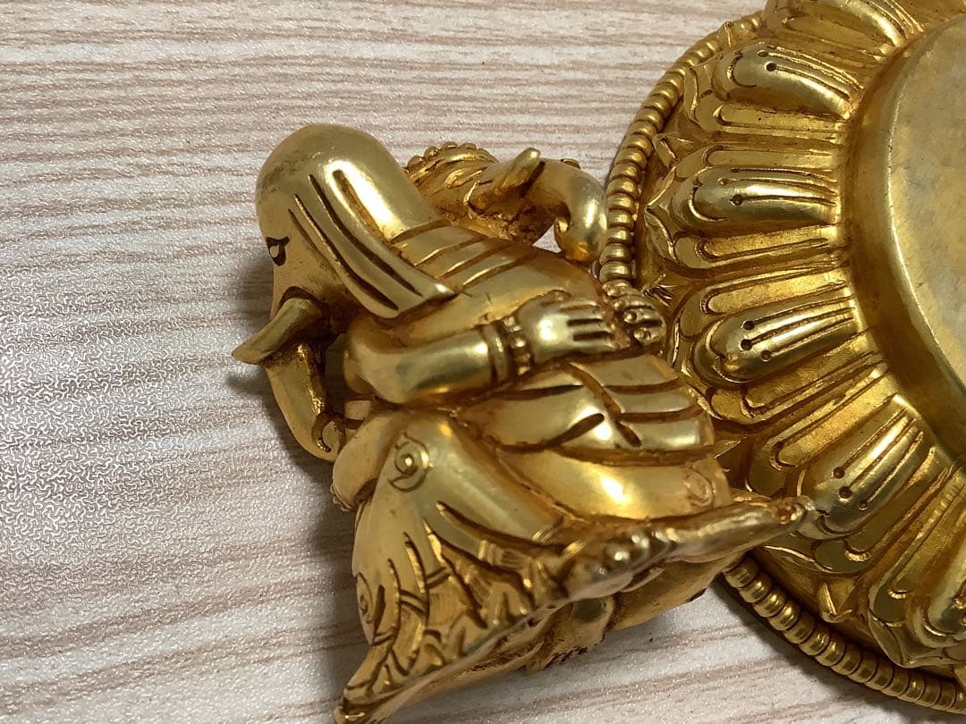 《 チベット密教　新品　1点物 》 オリジナル　鍍金　歓喜天　ガネーシャ　②