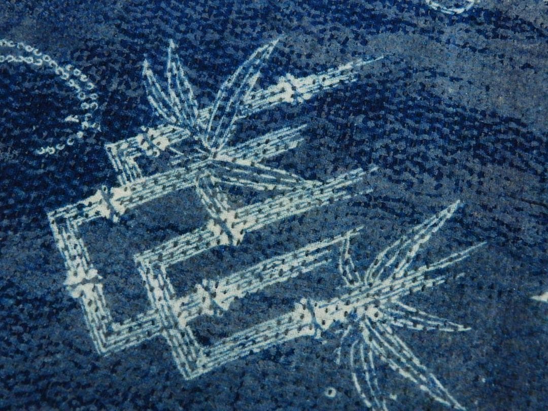 木綿・東北浅舞絞り長半纏・明治期前後・裏面は藍型染め・緻密刺子・秋田県の工芸品