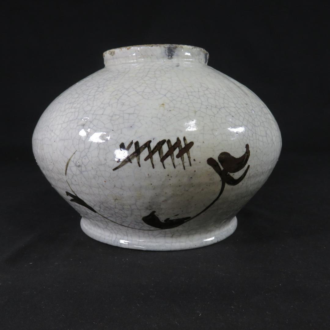 唐津 水指 水差 絵粉引き 七代目 江口宗山 茶道具 茶の湯 共箱 木箱