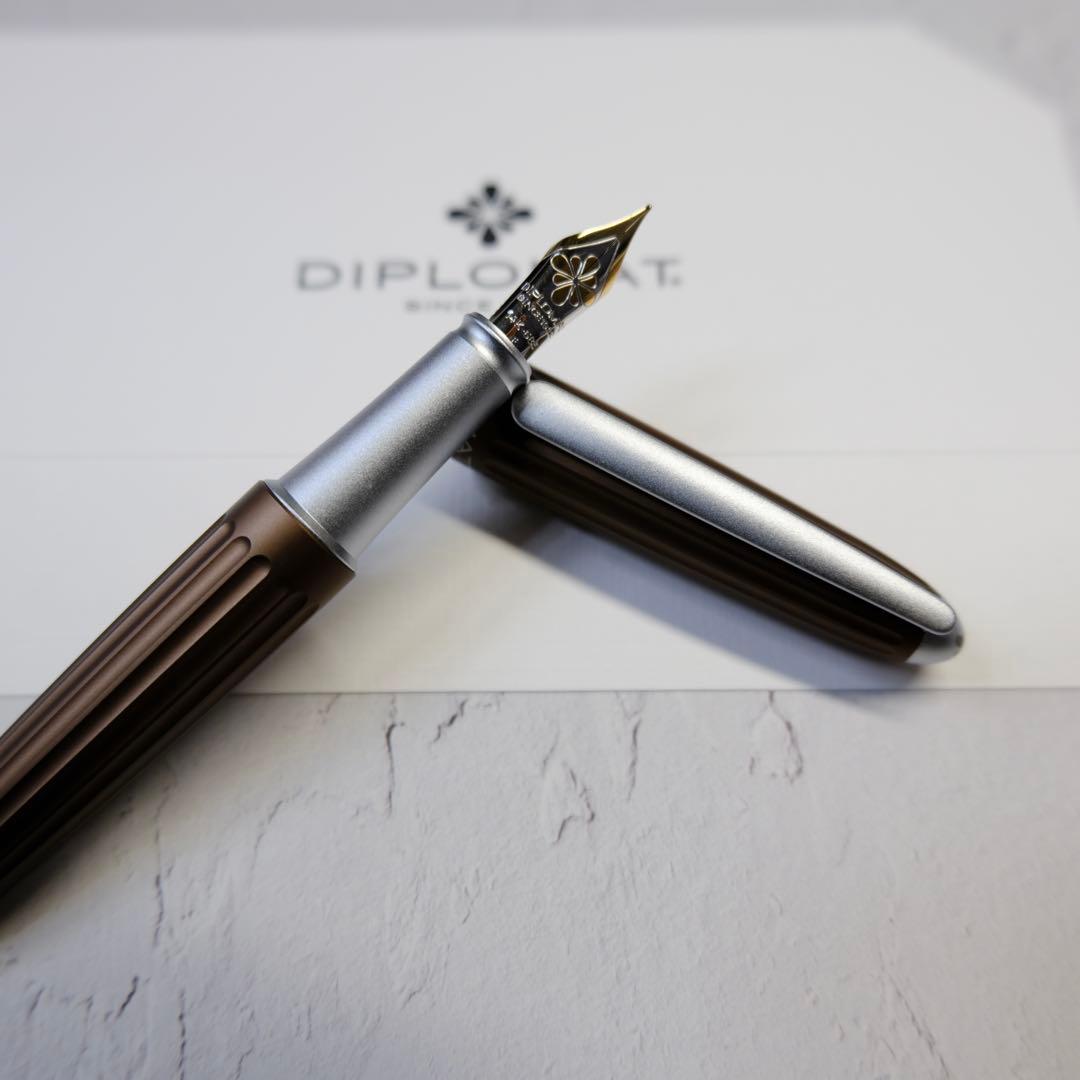 DIPLOMAT 万年筆 14金 細字 ブラウン 新品未使用