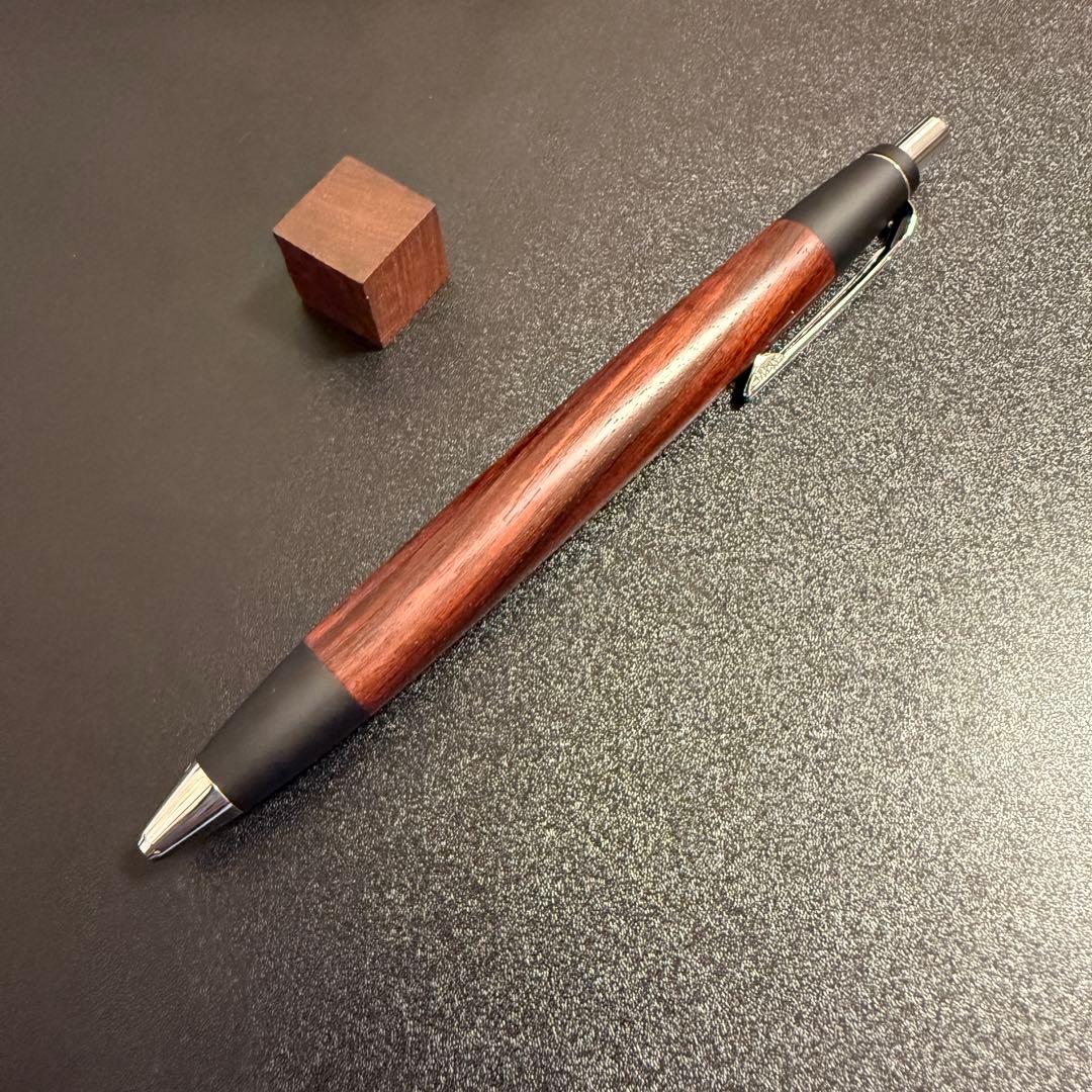 【新品未使用】野原工芸 スタンダードボールペン　シルバー　紅木