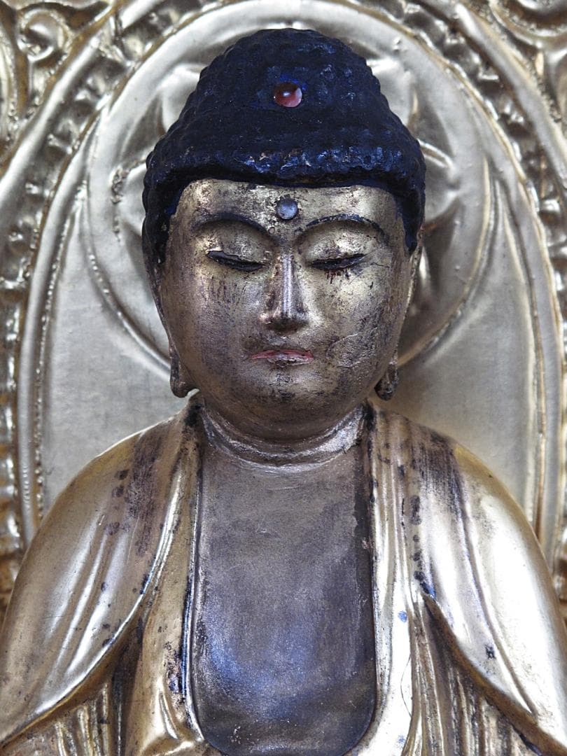 玉眼!!『木造 釈迦如来座像』古仏 総高44㎝