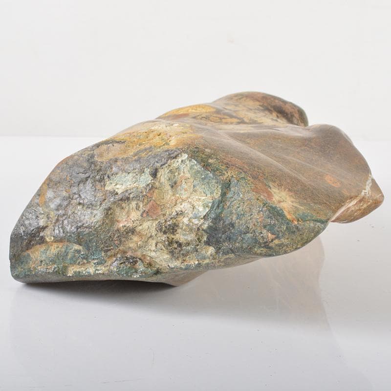 天然石　鑑賞石　菊花石　置物　重さ約3.5kg　唐木台付　V　R6416