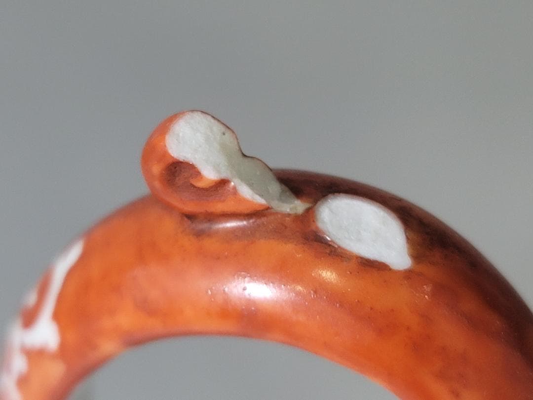 九谷 赤絵 草花紋 細密画 水注 時代物 DT791