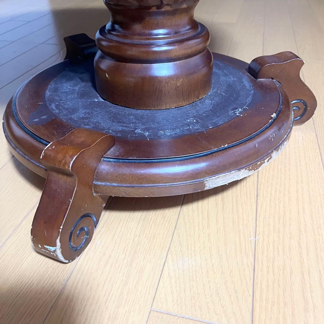 ヨーロピアン アンティーク風 丸テーブル ヴィンテージ 円卓 ラウンドテーブル