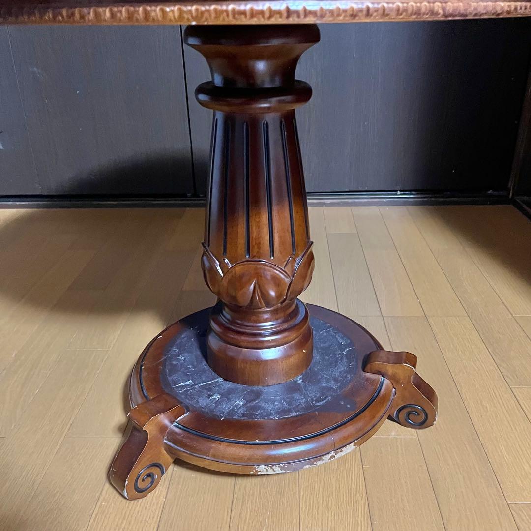 ヨーロピアン アンティーク風 丸テーブル ヴィンテージ 円卓 ラウンドテーブル