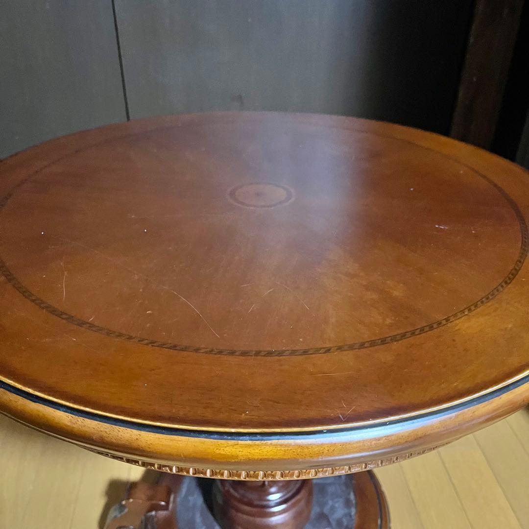 ヨーロピアン アンティーク風 丸テーブル ヴィンテージ 円卓 ラウンドテーブル