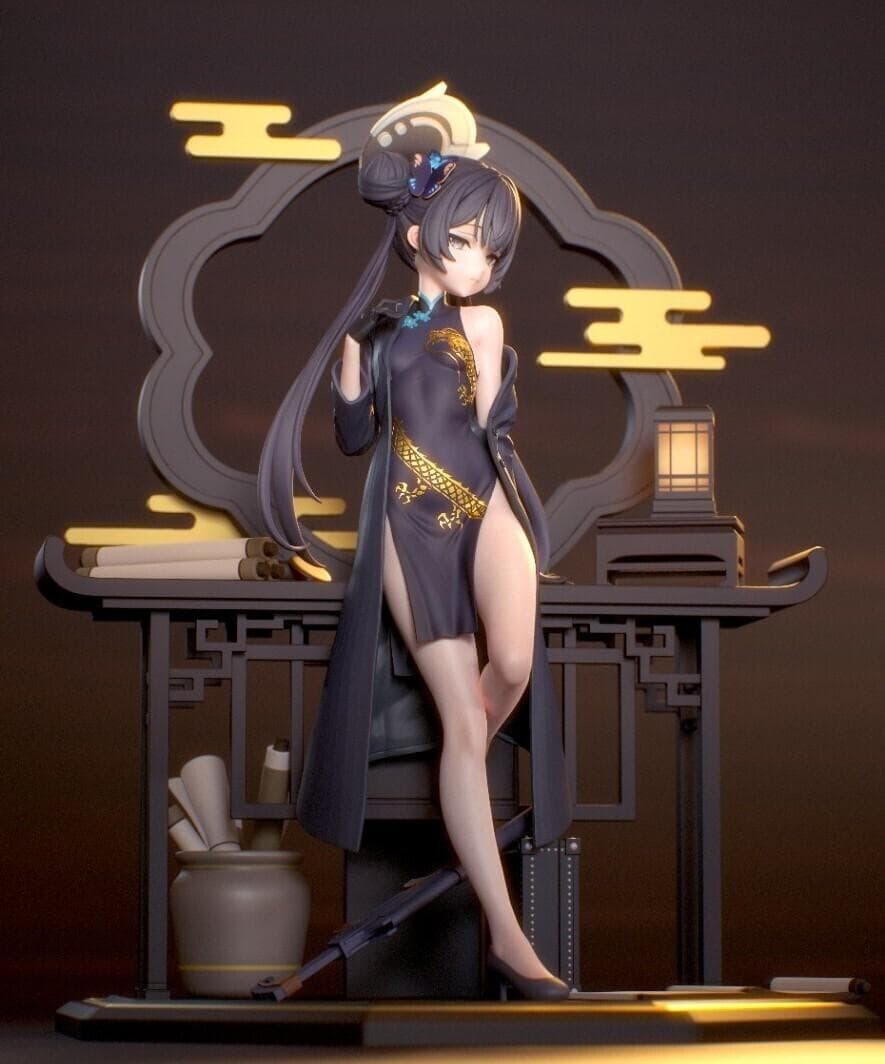 24㎝　未塗装未組立　ガレキ　ブルーアーカイブ　竜華キサキ　玄龍門　門主　山海経