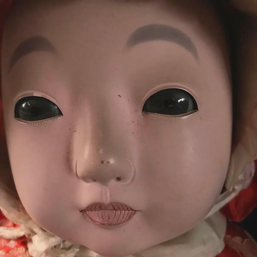 市松人形　初代東光　朱印　18号　大きな抱き人形