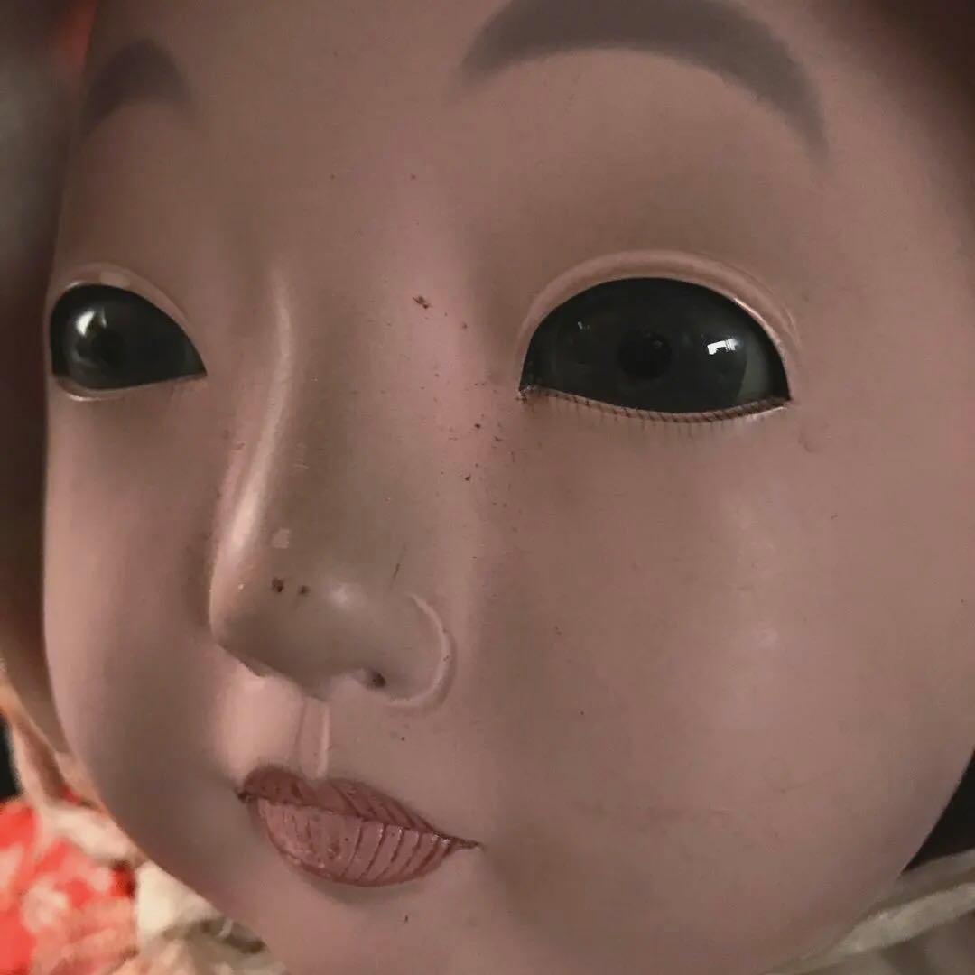 市松人形　初代東光　朱印　18号　大きな抱き人形