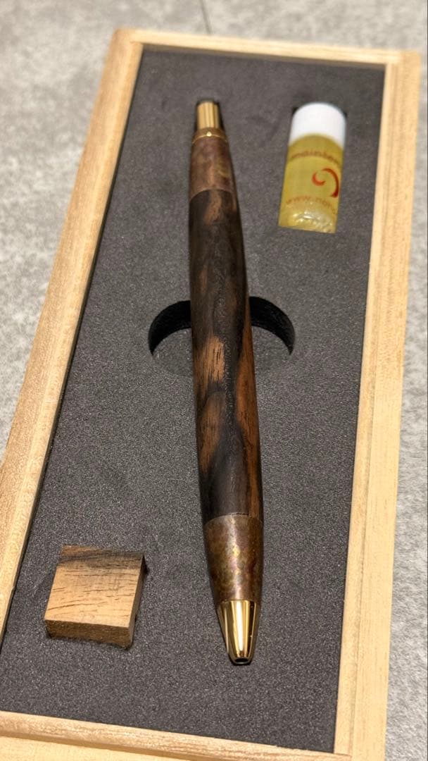 野原工芸 特上黒柿 斑紋限定金具 スタンダードボールペン