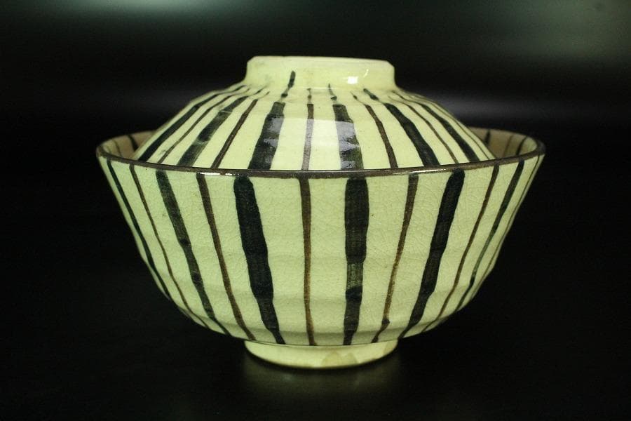 麦藁手 蓋茶碗 十客 時代物(K-YC510)