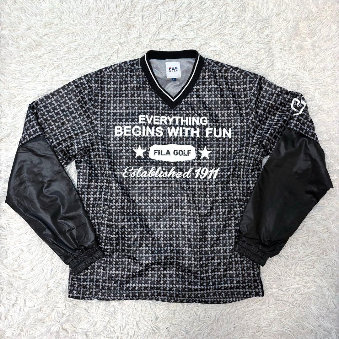 新作 FILA ゴルフ セットアップ 千鳥 チドリ 蓄熱 スニード ブルゾン