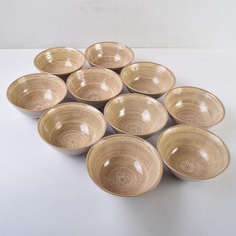 茶道具　廣洲窯　趙子守作　三島茶碗　数茶碗　十客　共箱　V　R9215H