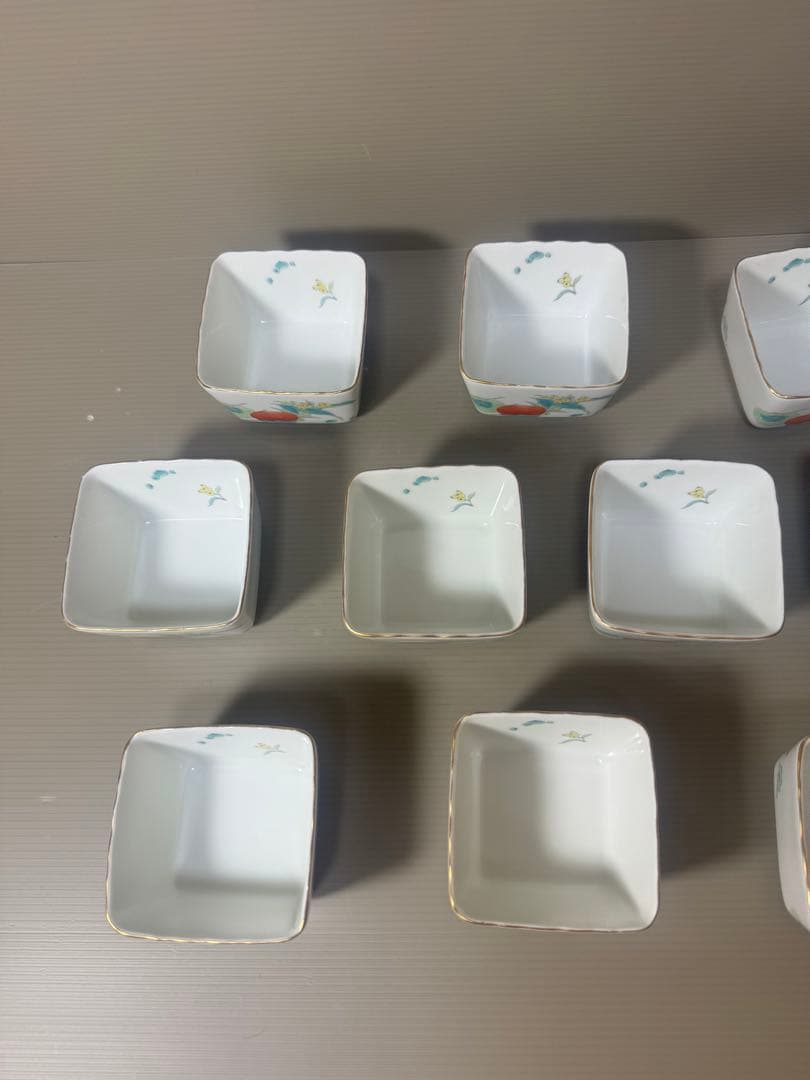 2074 深川製磁　果実模様　湯呑　10客　金彩