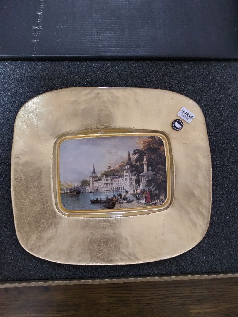 トルコ Deger Katan Hediyeler ゴールドガラス装飾皿