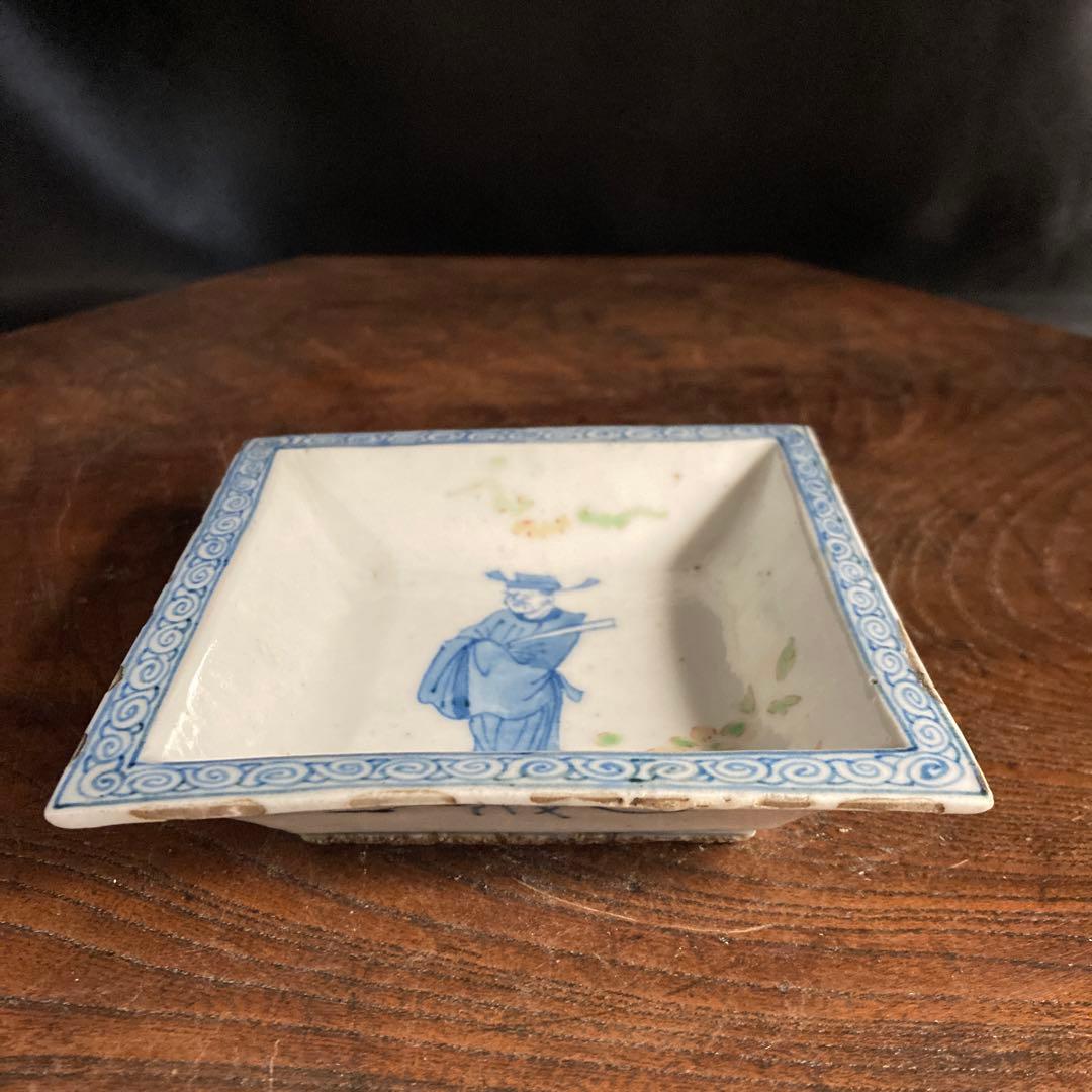 赤札閉店セール❗️【ギャラリー三益】古染付　文官紋方角皿