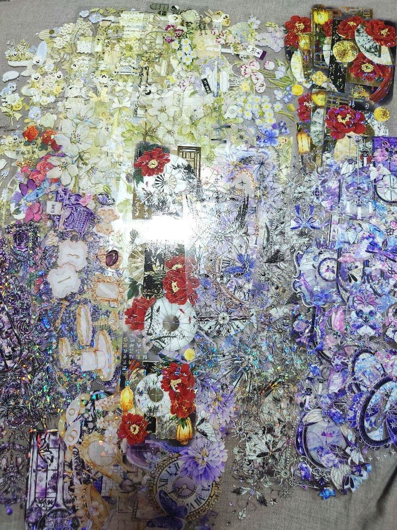 【装飾】海外　マステ　装飾系　6〜7cm分厚さ　貝殻光マスキングテープ切り売り