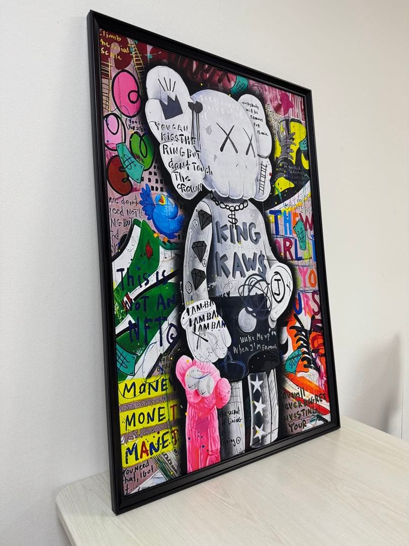 No.311フレーム付きキャンバスアート　ブランドアートポスター　KAWS