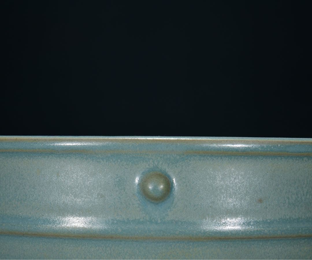 旧蔵　宋・汝窑　天青釉 鼓钉水洗