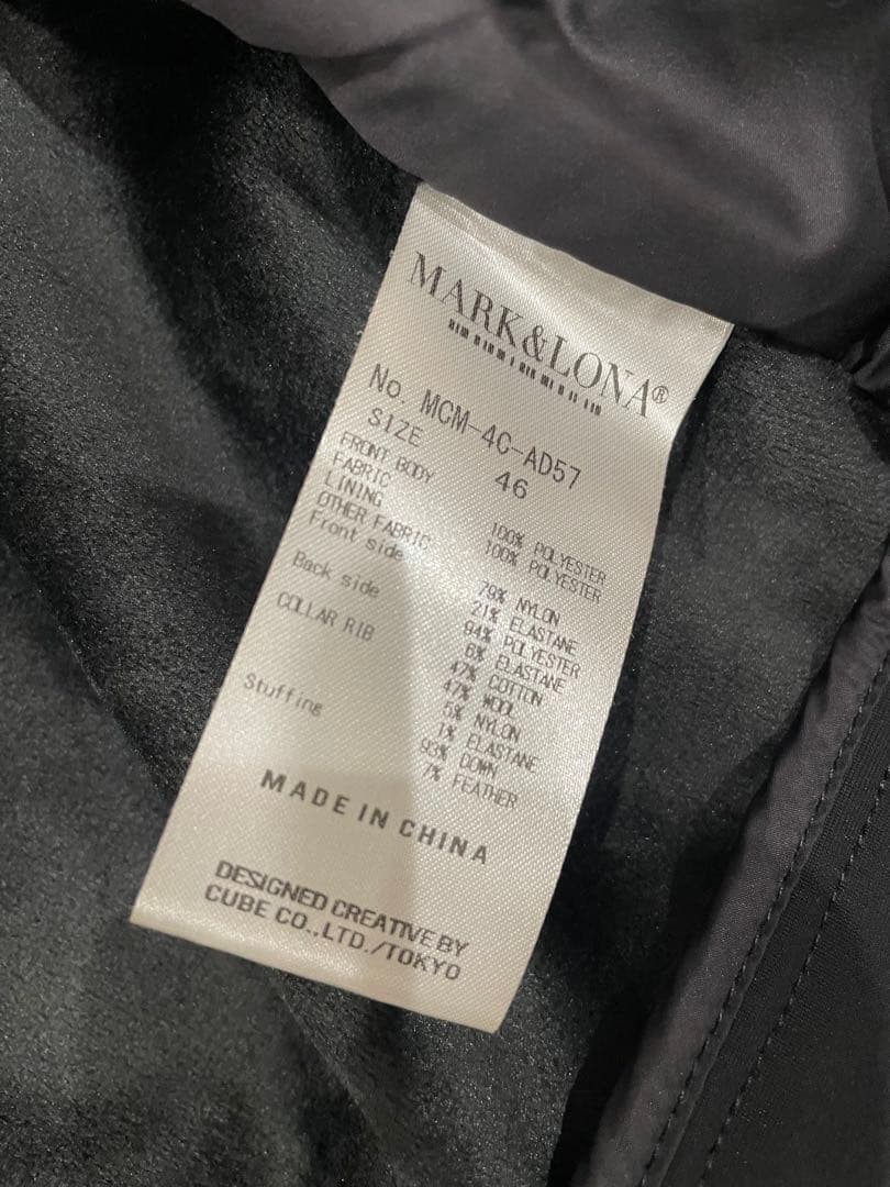 MARK&LONA CODE ハイブリッドジャケット ブラック サイズM