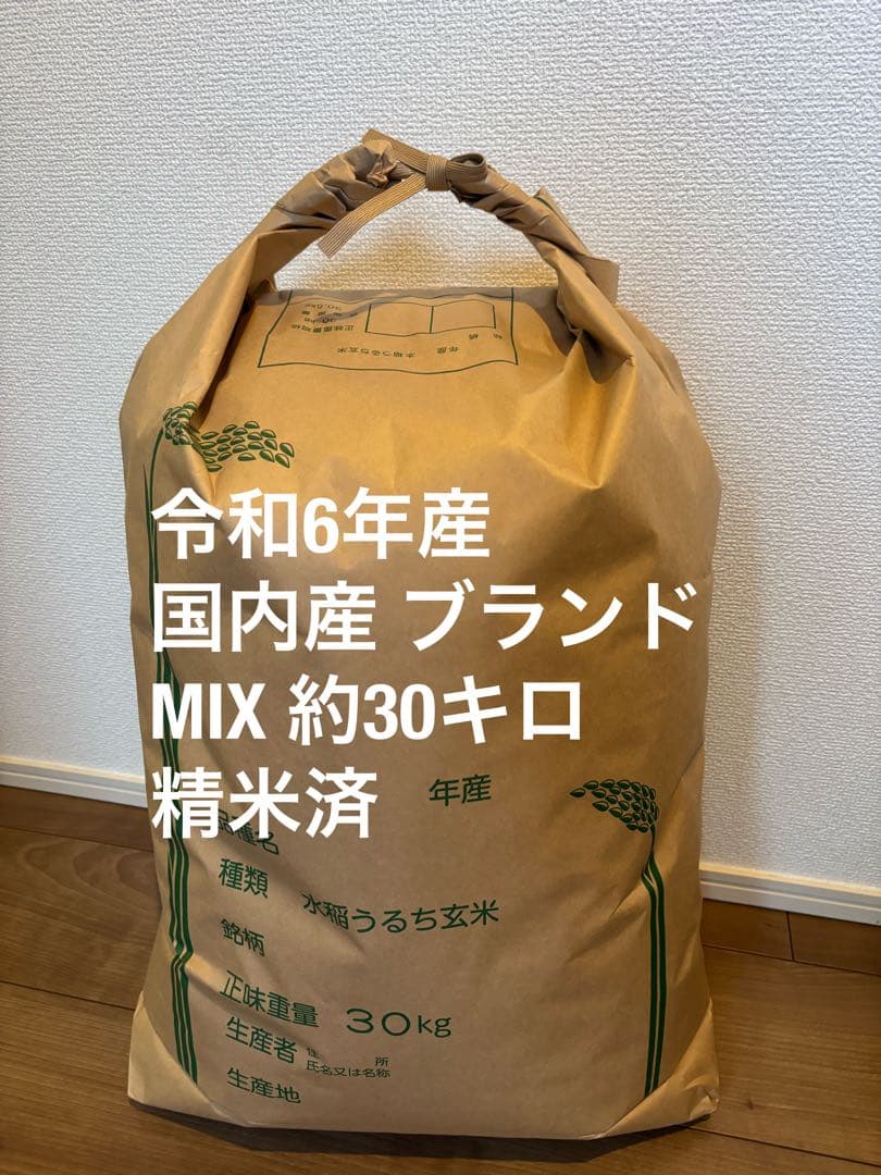 令和6年産 国内産 MIX米 約30kg 精米済