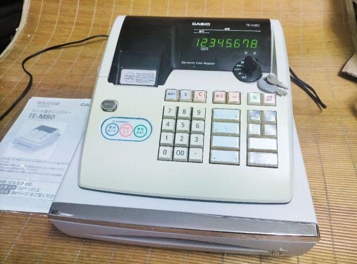 カシオレジスター　TE-M80　中古品　人気機種感熱紙　送料無料　991100