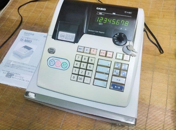 カシオレジスター　TE-M80　中古品　人気機種感熱紙　送料無料　991100