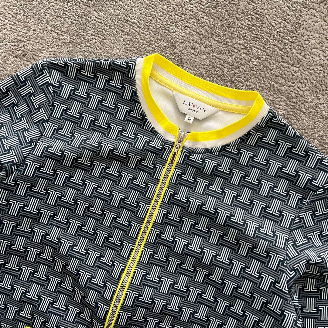 LANVIN SPORT ランバンスポール　総柄　ノーカラージャケット　ゴルフ