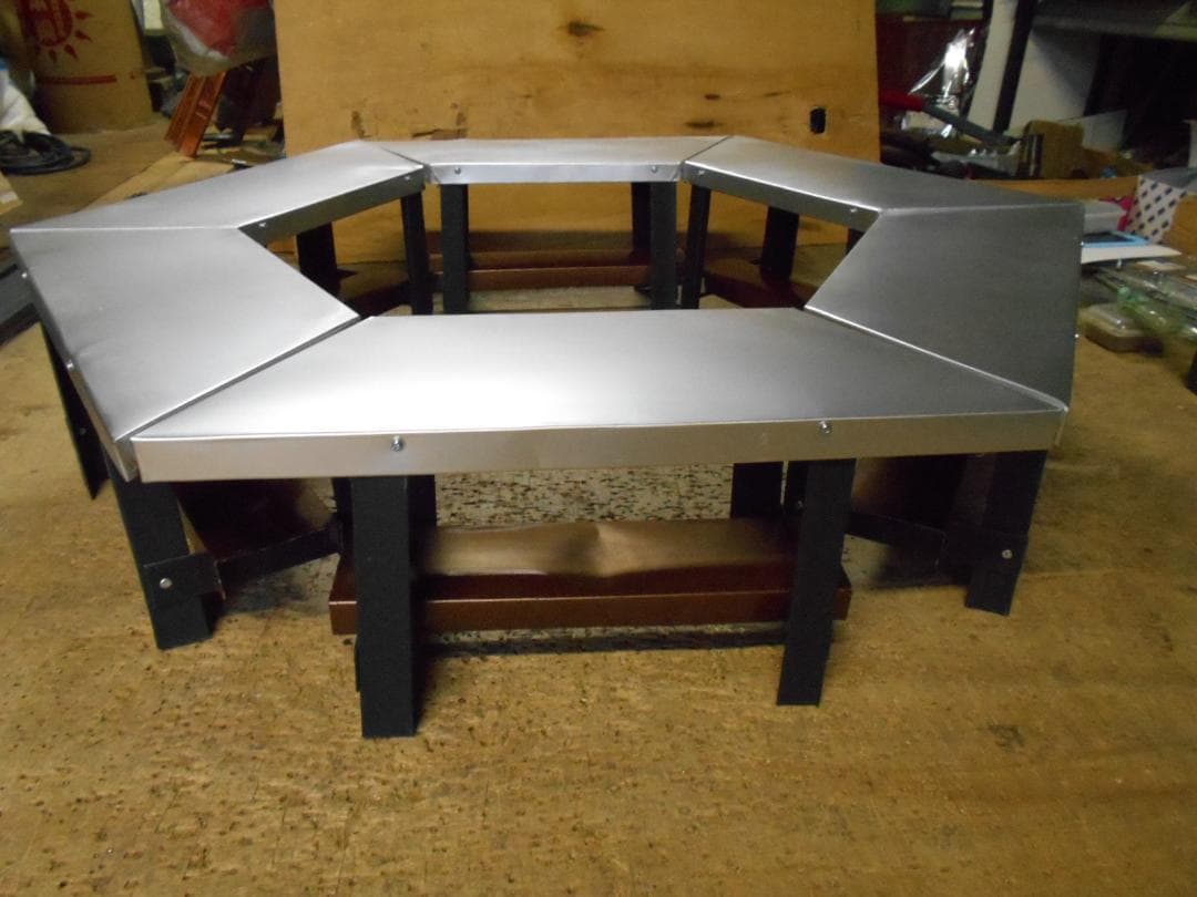 ヘキサテーブル 6角/焚き火テーブル シルバー ガルバ クリップ接続 自作